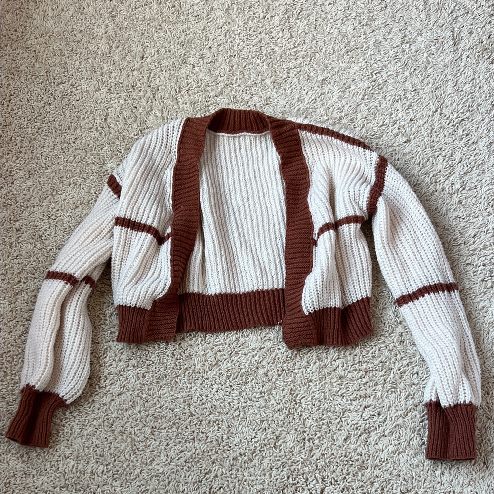 Stylish Brown and Cream Women's Sweater